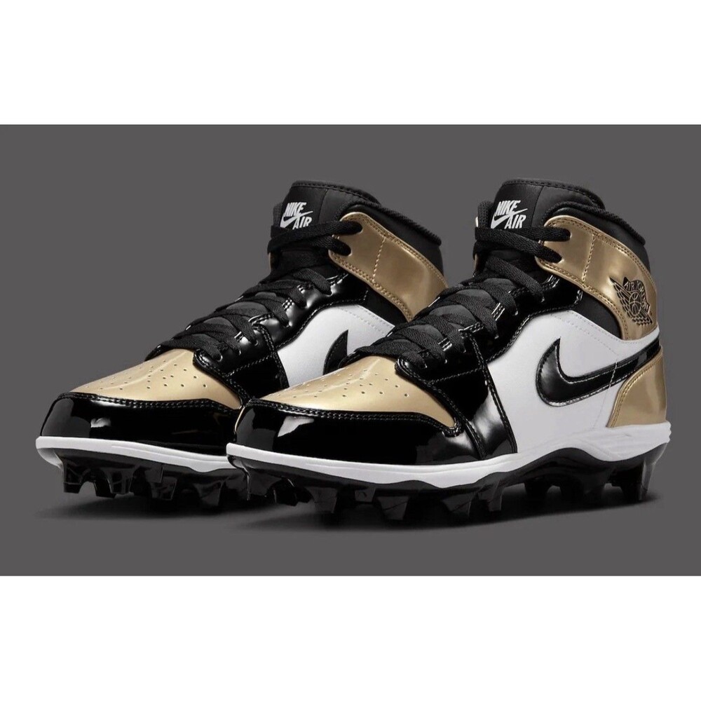 Men’s Size 10.5 Air Jordan 1 Mid TD Cleats Gold Toe FJ6805 701 New
